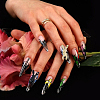 40pcs 10 Colors Spray Painted Alloy Charms MRMJ-HY0002-36-7