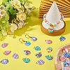 28Pcs 14 Colors Printed Alloy Pendants ENAM-BM0001-31-4