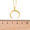 Brass Double Horn/Crescent Moon Pendant Necklaces NJEW-S438-06G-5