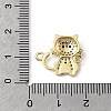 Brass Micro Pave Black and Clear Cubic Zirconia Cat Shape Connector Charms KK-L262-08G-3