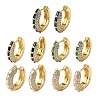 Brass Micro Pave Cubic Zirconia Hoop Earrings KK-CBA8324-22G-2