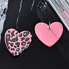 Heart Acrylic Printed Stud Earrings for Women EJEW-G418-01C-3