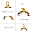 20Pcs Brass Micro Pave Colorful Cubic Zirconia Charms KK-SZ0004-71-3
