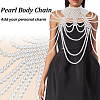 1Pc Imitation Pearl Round Beaded Multi-Layered Shoulder Body Chains for Women AJEW-GA0010-06-5