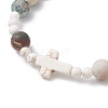 2Pcs Natural Bamboo Leaf Agate & Tree Agate & Magnesite & Synthetic Turquoise Stretch Bracelets for Women BJEW-JB12815-4