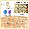 2 Sets 2 Styles DIY Wood Pendants WOOD-CJ0002-28-2