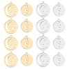 DICOSMETIC 16Pcs 4 Style 201 Stainless Steel Pendants STAS-DC0006-14-1