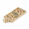 Brass Micro Pave Colorful Cubic Zirconia Pendants KK-E068-VF030-3