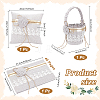 1Pc Square Linen Lace Wedding Ring Display Pillow with Flower AJEW-WA0004-22-2
