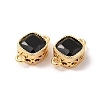Real 18K Gold Plated Brass Cubic Zirconia Links Connectors KK-M243-04G-01-3