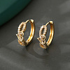 Brass Micro Pave Cubic Zirconia Heart Hoop Earrings for Women WG82A9C-01-1