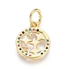 Golden Plated Brass Charms ZIRC-L086-005-G-3