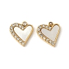 304 Stainless Steel Rhinestone Shell Pendants Ion Plating(IP) STAS-V015-19G-1
