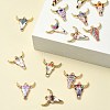 15Pcs 15 Styles Zinc Alloy Enamel Pendants ENAM-YW0003-82-1