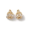 Brass Pave Cubic Zirconia Flower Charms KK-A286-21G-01-1