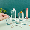 FINGERINSPIRE 5Pcs 5 Styles Square Transparent Acrylic Jewelry Display Pedestals ODIS-FG0001-65-3
