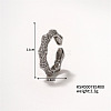 Elegant Brass Micro Pave Cubic Zirconia Open Cuff Ring for Women QG1531-2-1