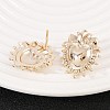 Brass Heart Stud Earrings EJEW-Z131-01KCG-2