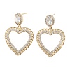 Brass with Glass Dangle Stud Earrings EJEW-Q800-03KCG-1
