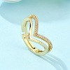 Adjustable Brass Micro Pave Clear Cubic Zirconia Finger Rings RJEW-S044-140-NF-4