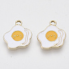 Light Gold Plated Alloy Pendants X-ENAM-T009-29-1
