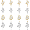 DICOSMETIC 16Pcs 4 Style Alloy Micro Pave Cubic Zirconia Pendants FIND-DC0002-69-1