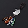 Moon Gemstone Pendant Decorations HJEW-R127-01-6