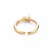 Brass Enamel Cuff Rings RJEW-T016-27E-NF-2