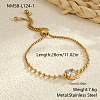 Adjustable 304 Stainless Steel Box Chain & Ball Chain Slider Bracelets WGFC0C2-04-1