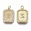 Brass Micro Pave Clear Cubic Zirconia Pendants KK-S356-234Z-G-NF-2