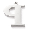 Tarnish Resistant 304 Stainless Steel Letter Pendant Rhinestone Settings LS-STAS-J028-01P-2