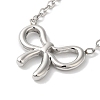 Non-Tarnish 304 Stainless Steel Cable Chain Bowknot Pendant Necklaces NJEW-Z041-03P-04-1