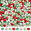 800 pcs 4 Colors Christmas Theme Wood Beads WOOD-SC0001-84-1