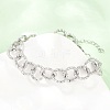 Hammered 304 Stainless Steel Rolo Chain Bracelets for Women BJEW-A160-10P-3