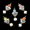 Handmade Porcelain with 304 Stainless Steel Pendants PALLOY-JF05933-1