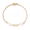 Synthetic Shell Heart Link Bracelet BJEW-F431-06G-1