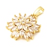Brass Micro Pave Clear Cubic Zirconia Pendants KK-A296-07A-G-2