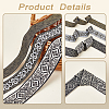AHADERMAKER 15M 3 Styles Ethnic Style Embroidery Polyester Ribbons OCOR-GA0001-63-4