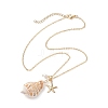 4Pcs 4 Styles Summber Beach Natural Mixed Shell Pendant Necklaces NJEW-TA00184-5