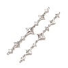 Brass Pave Clear Cubic Zirconia 3 Star Links Connector Charms CU-H003-04P-3