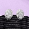 Brass Textured Stud Earrings EJEW-A143-02E-S-1