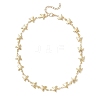 Ocean 304 Stainless Steel Starfish Link Chain Necklaces for Women NJEW-JN05921-4