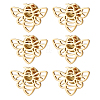6Pcs Bees 304 Stainless Steel Lapel Pin Backs for Backpack Clothes JEWB-FH0003-11G-1