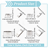 BENECREAT 40Pcs 4 Styles 304 Stainless Steel Slide Charms/Slider Beads STAS-BC0003-65-2