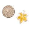 Glass Seed Beaded Maple Leaf Pendants PALLOY-MZ00889-01-2