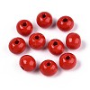 Spray Painted Round Natural Schima Wood Beads WOOD-A018-8mm-07-1