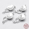 Anti-Tarnish Rhodium Plated 925 Sterling Silver Box Clasps STER-F037-073P-4