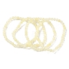 Natural Golden Silk Jade Round Beaded Stretch Bracelets for Women BJEW-F535-01A-4