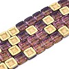 Electroplate Transparent Glass Beads Strands EGLA-N017-03G-1
