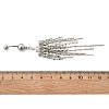 Alloy Crystal Rhinestone Dangle Curved Barbell Belly Rings LS-AJEW-R007-04P-03-5